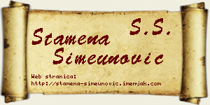 Stamena Simeunović vizit kartica